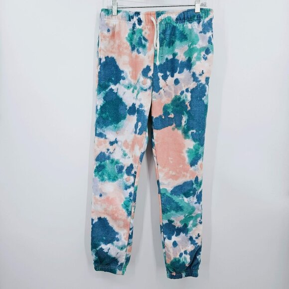 Brooklyn Cloth Tie Dye The Jogger M Pink Blue Green Fleece Pockets Comfort Cozy - Picture 1 of 9